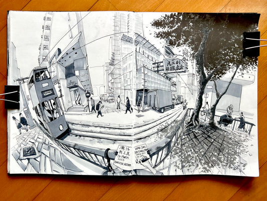 Urban Sketch at Wan Chai Lee Kung Man 灣仔利工民彩線鹿金